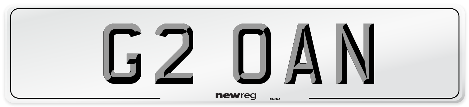 G2 OAN Number Plate from New Reg
